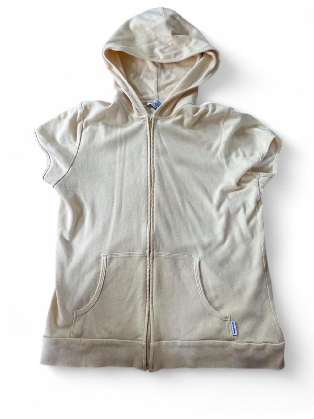 Abercrombie & Fitch Short-Sleeve Hooded Zip-Up Top - Baby Yellow